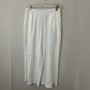 Planet by Lauren G 100% linen pull up Wide-Leg Pants size medium